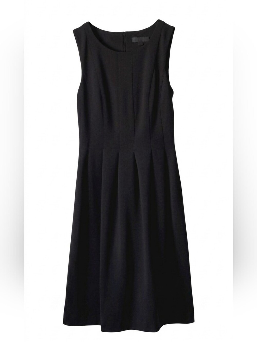 Calvin Klein Black Fit & Flare Dress Pockets Pleated Sleeveless NWOT Size 6